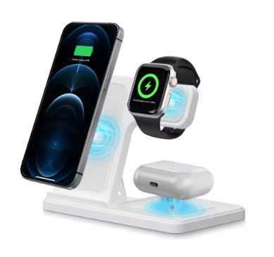 4-in-1 Wireless Charging Station – 18W Fast Charge for iPhone, Apple Watch, AirPods & Samsung